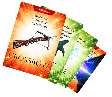 Fan of action group cards from the Ludo RPG concept.